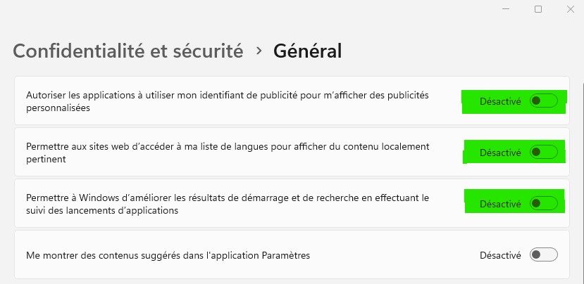 suivi publicitaire Windows 11