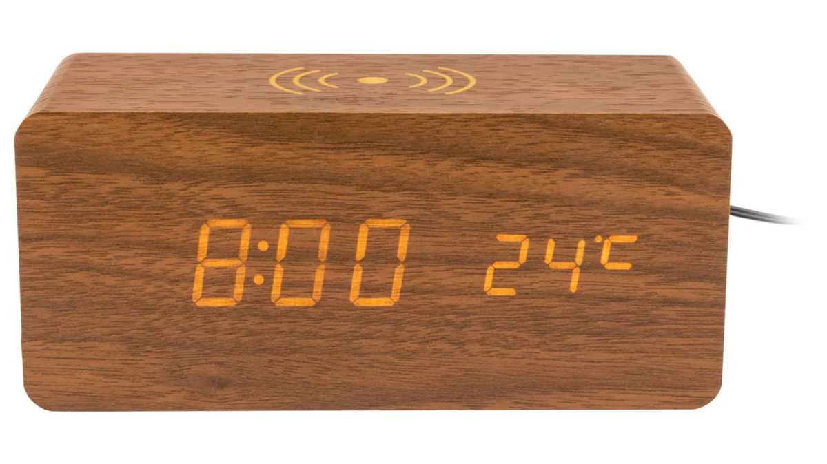 AURIOL Digitaler Holzwecker mit Qi-Ladestation