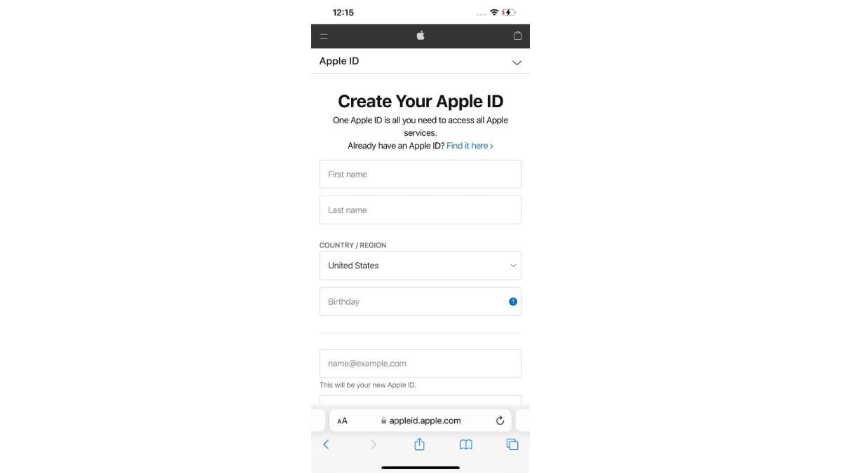HBO Max create your Apple ID screenshot 