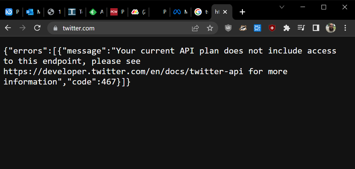 Twitter API broken