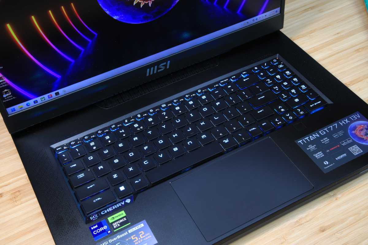 MSI Titan keyboard and trackpad