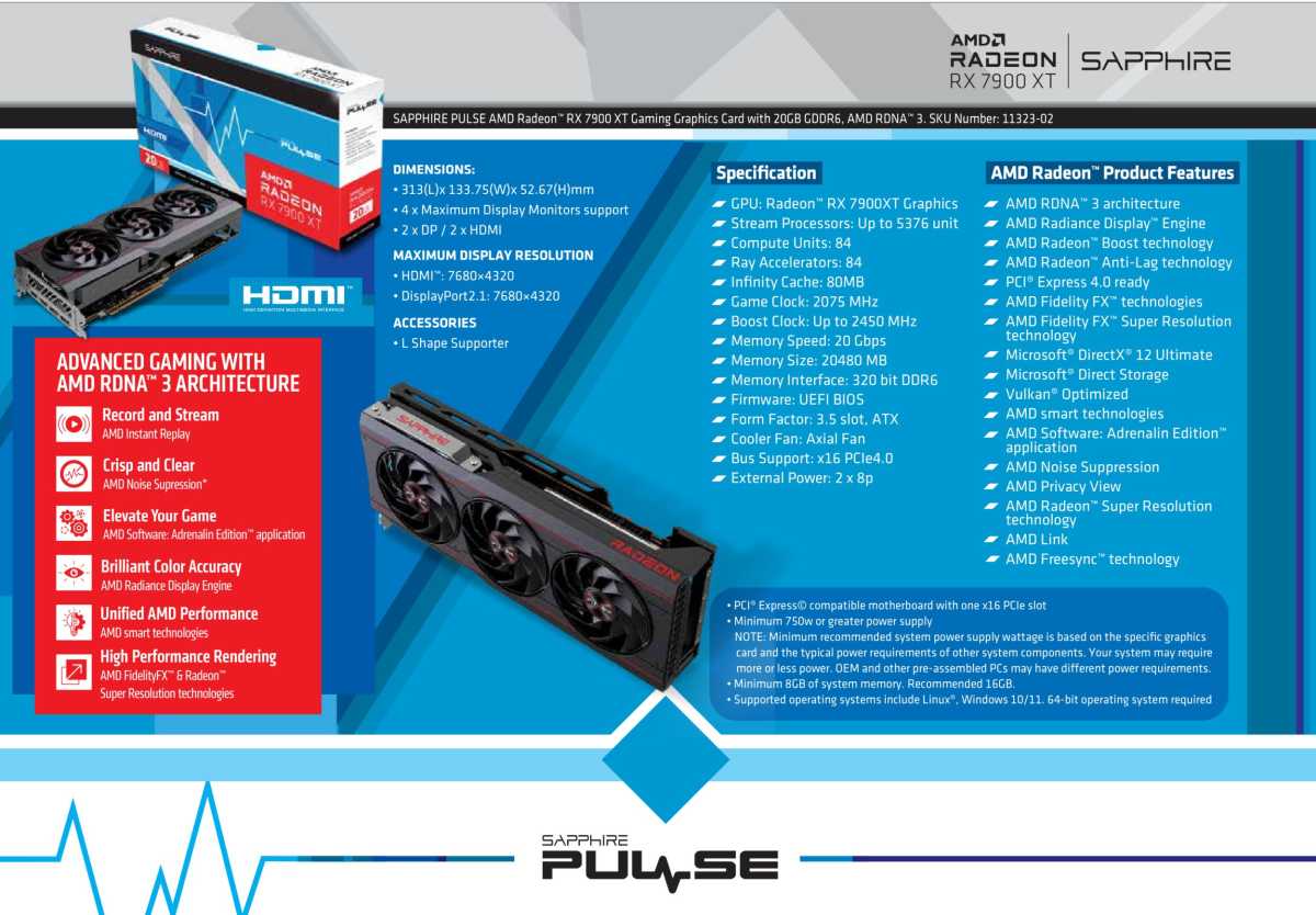 Sapphire PULSE RX 6800 XT Specs