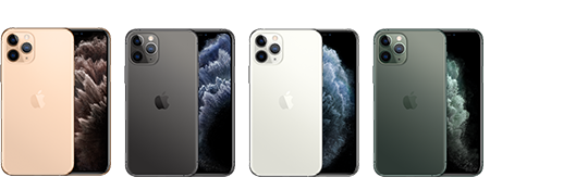 iPhone 11 Pro in vier Farbvarianten