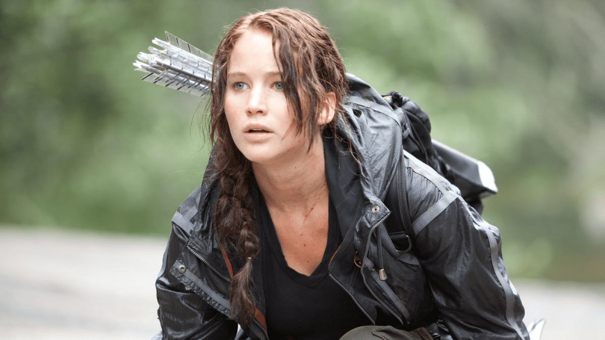 Jennifer Lawrence as Katniss Everdeen in The Hunger Games