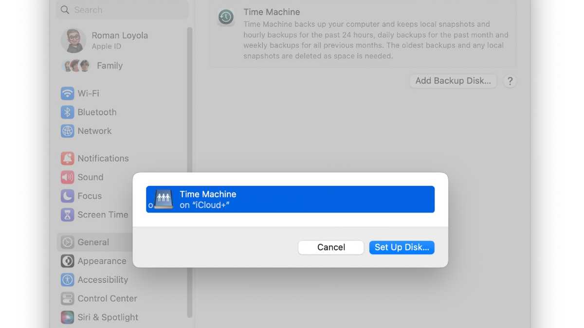 Maqueta de Time Machine en iCloud
