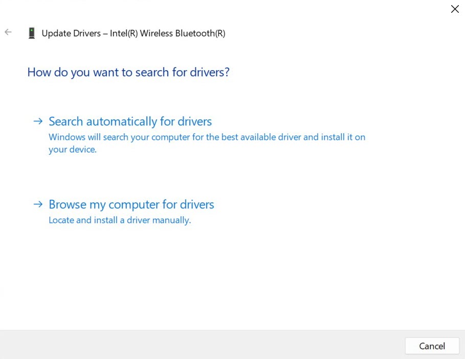 Windows 11 driver update search