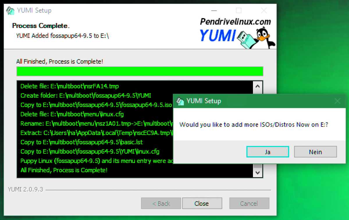Das nächste für Yumi: Das Tool leistet unter Windows ähnliche Arbeit wie Multibootusb, ist aber noch einfacher zu bedienen.