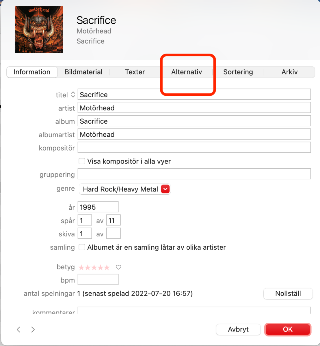Välj alternativ
