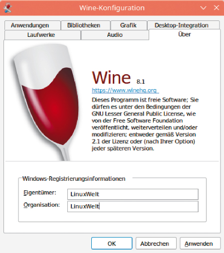 Frisch abgefülltes Wine: Für Ubuntu stehen die neuesten Wine-Jahrgänge wie hier die Version 8.1 über https://wiki.winehq.org/Ubuntu in eigenen Paketquellen bereit.