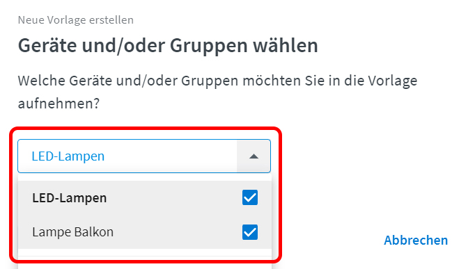 Geräte auswählen