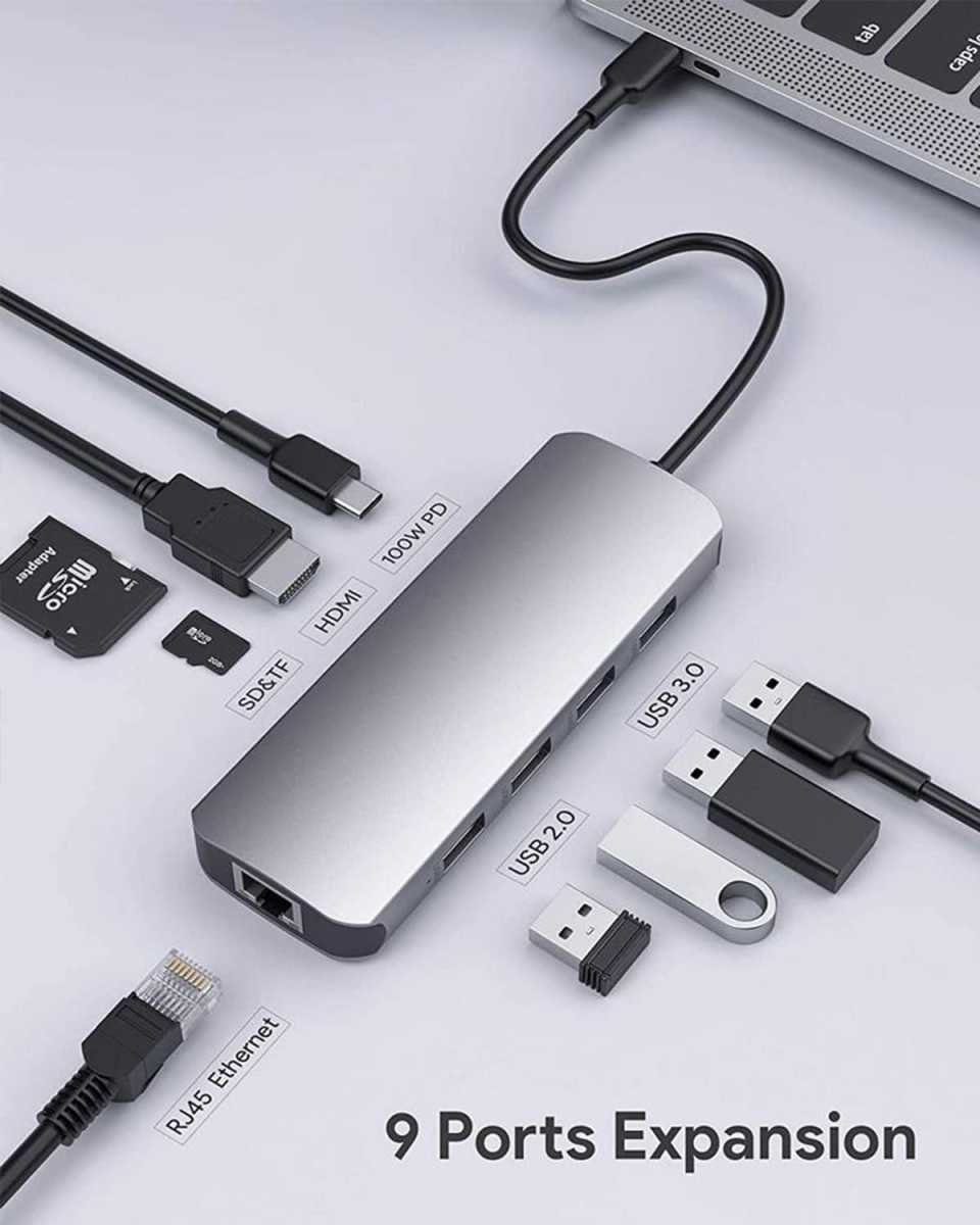 USB C Hub USB C Adapter 9 in 1
