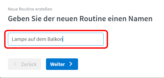 Die Routine benennen