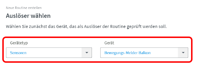 Auslöser auswählen