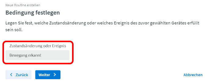 Bedingungen festlegen