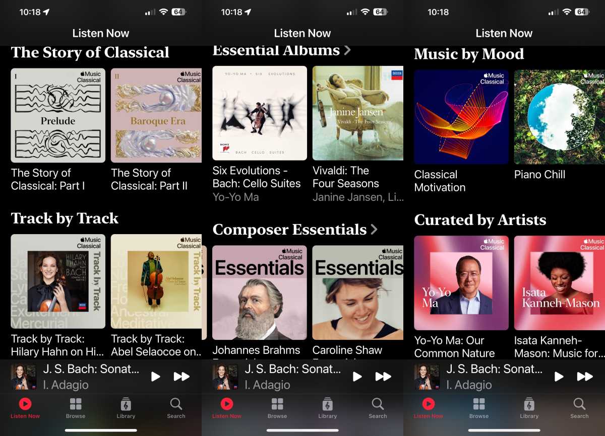Apple Music Classical Listen Now page