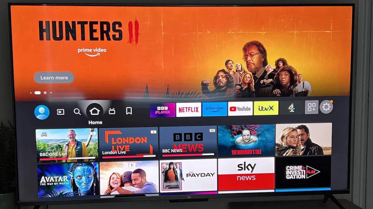 Amazon Fire TV Omni QLED interface home screen