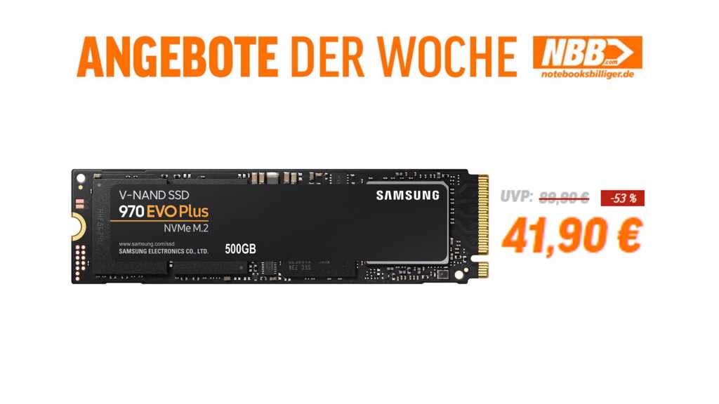 Image: Samsung 970 EVO Plus fÃ¼r nur 41,90 Euro â Sie sparen Ã¼ber 50 % bei NBB