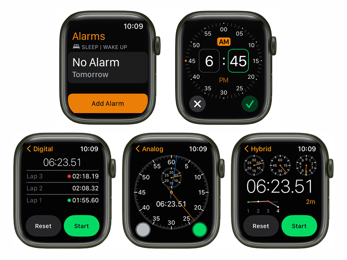 Apple Watch Alarms Timers and Stopwatches