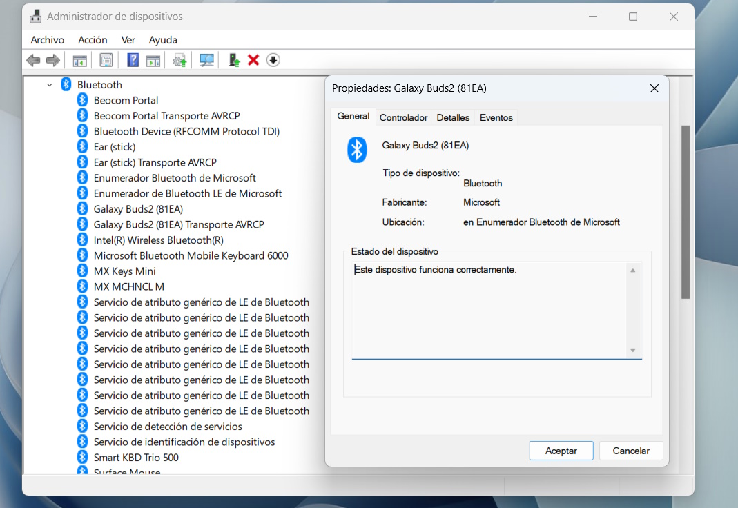 Reparar Bluetooth desinstalar dispositivo
