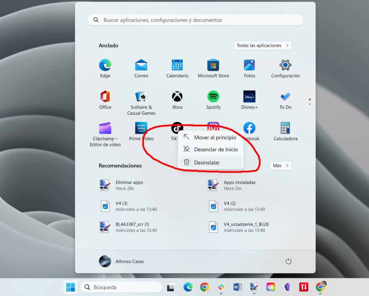 Windows 11 eliminar apps