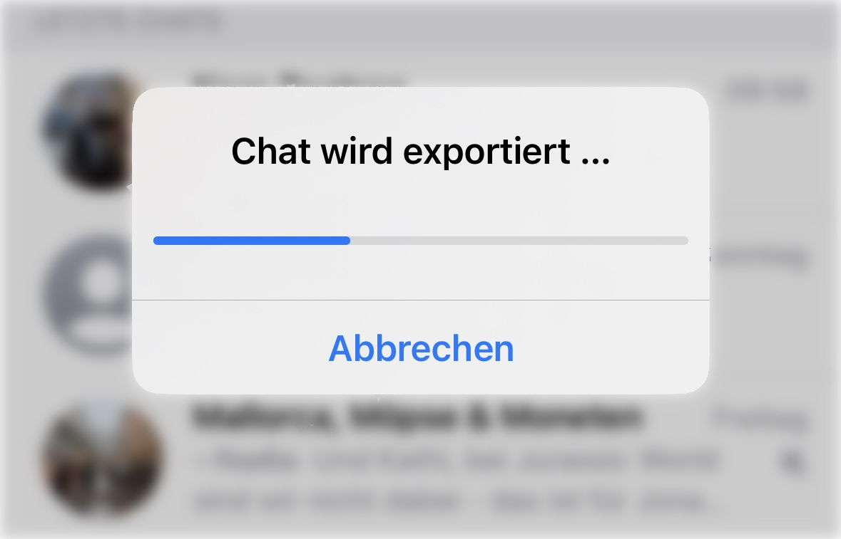 Ok, die wenigsten Whatsapp-Chats haben einen literarischen Wert, sie kann man aber trotzdem exportieren.
