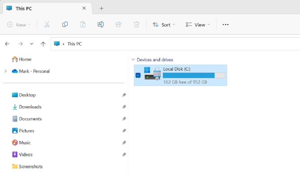 Kích thước ổ đĩa Windows File Explorer