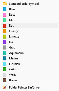 Folder Painter bietet an, die Ordner im Explorer mit einer von 14 Farben zu kolorieren.