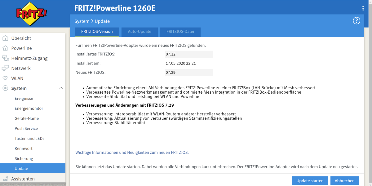 Fritz Powerline Update