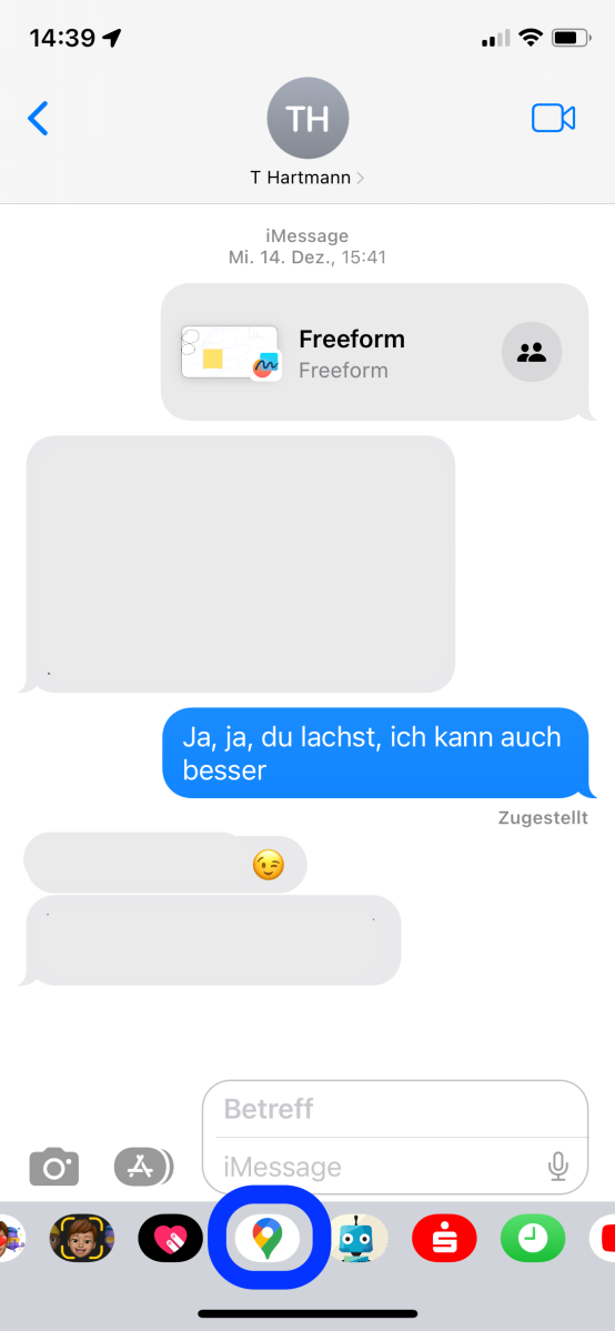 Standort des iPhones per Nachrichten teilen