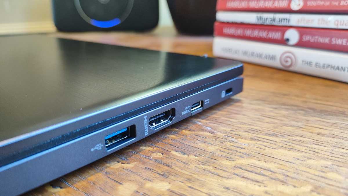 View of some of the ports on the Acer Chromebook 516 GE