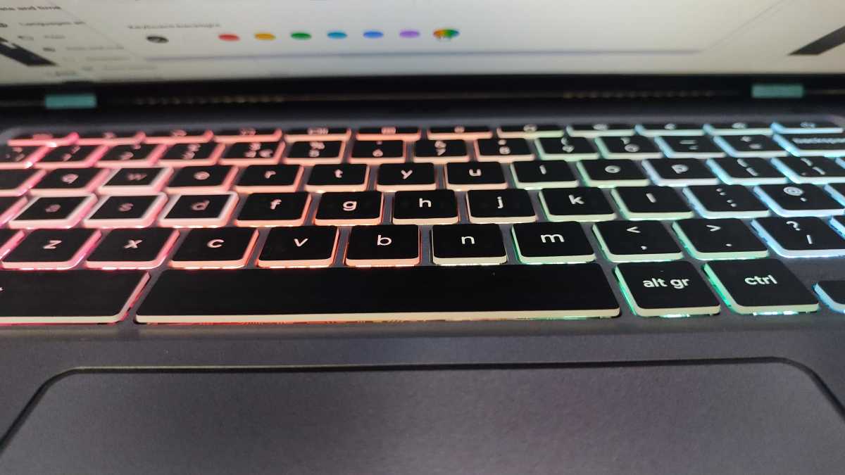 RGB backlit keyboard on Acer Chromebook 516GE
