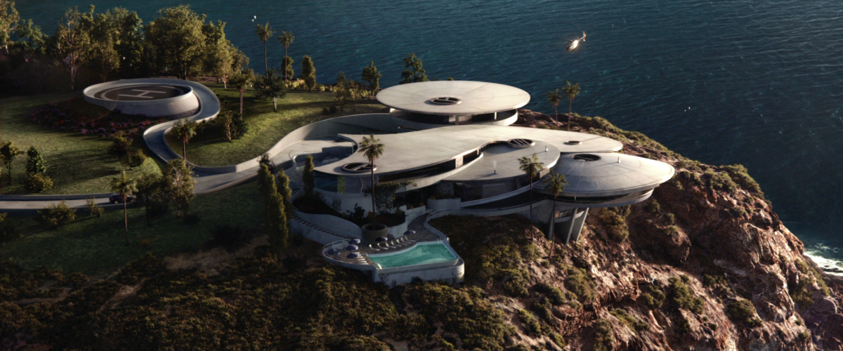 Wie Steve Jobs hasst Tony Stark Ecken, deshalb ist im Apple Park und Stark Mansion alles mit Wellen-artigem Design gelöst. Die gesamte Villa verläuft in einer Welle an einem Kliff in Malibu. Sogar die Straßen zum Helikopter-Landeplatz verlaufen in Wellen-Form.