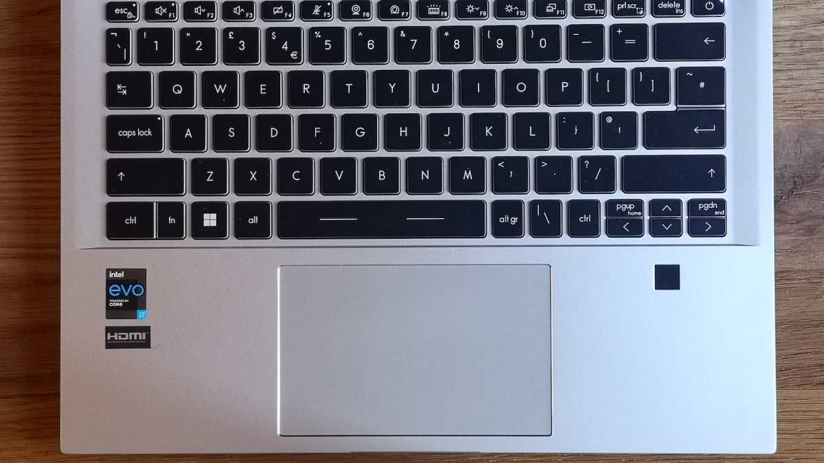 The keyboard of the MSI Prestige 14 Evo (2023)
