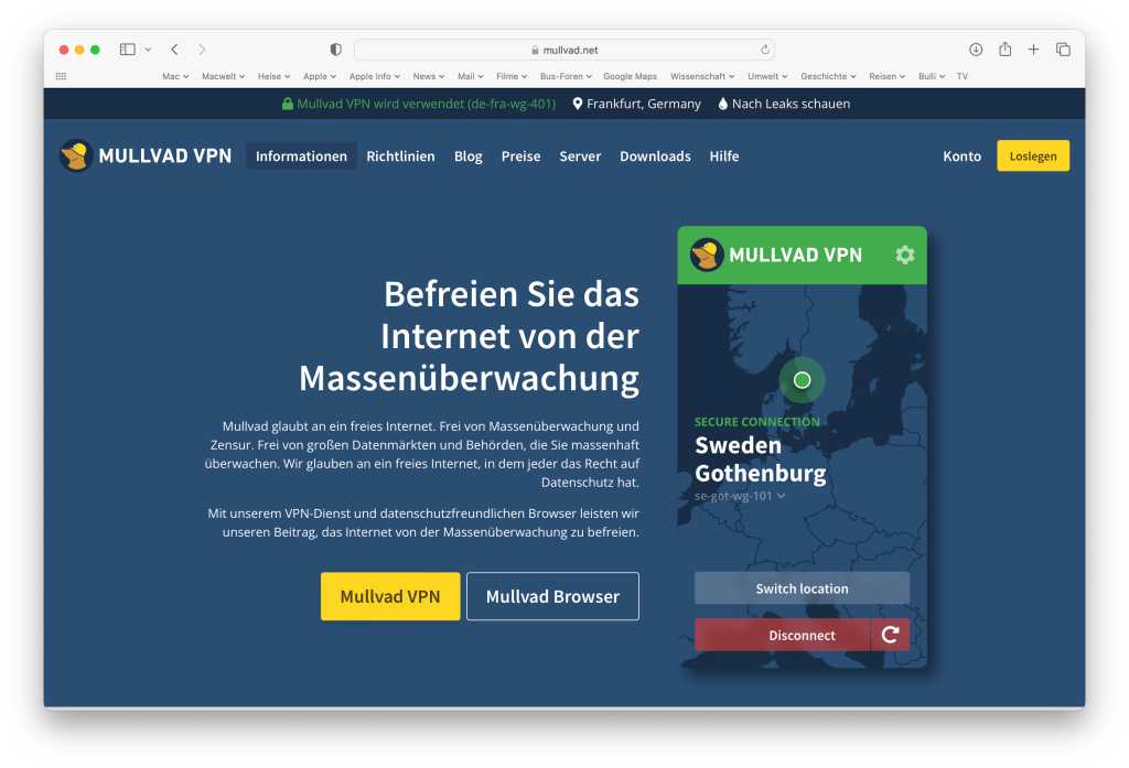 Image: Mullvad VPN im Praxistestâ sicher surfen, aber ohne Streaming