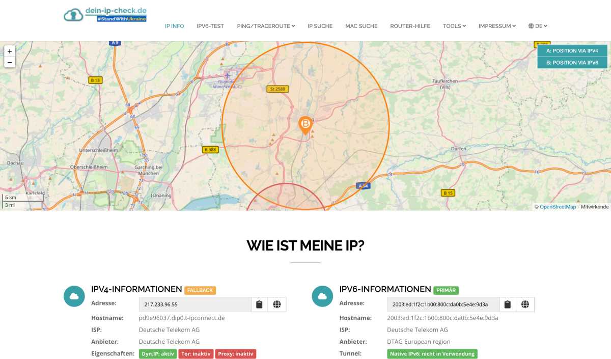 Standort ohne Private Relay