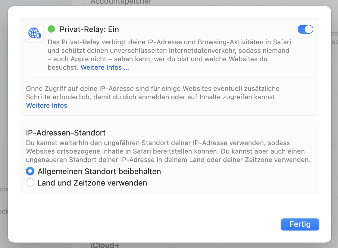Private Relay auf dem Mac aktivieren