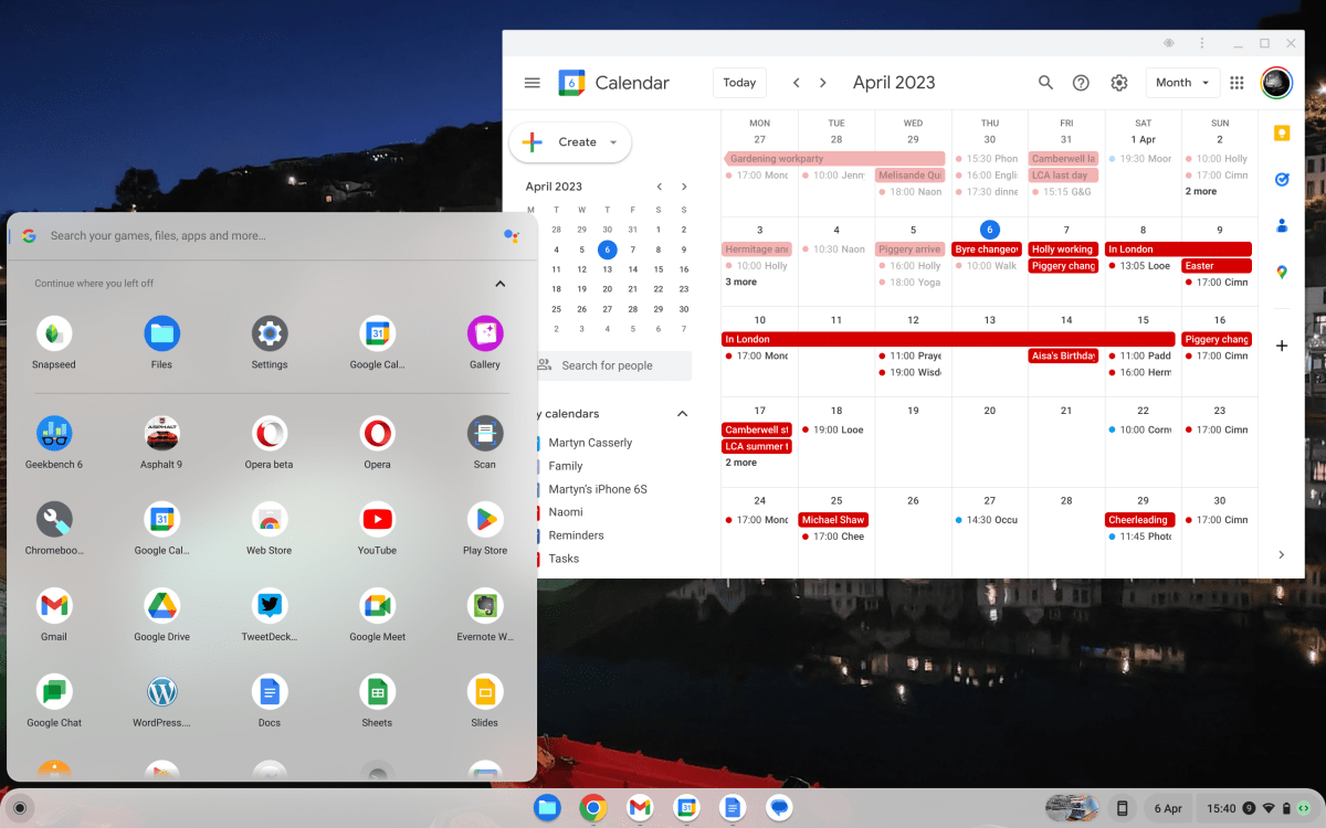 2 aplicaciones apareciendo en la pantalla de ChromeOS 