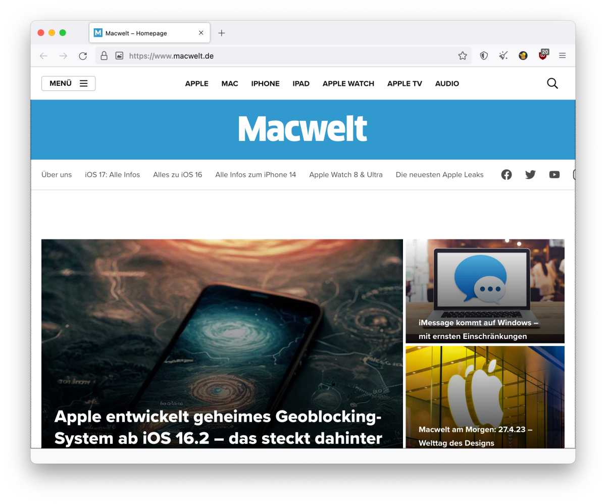 Fenstergröße des Mullvad Browsers