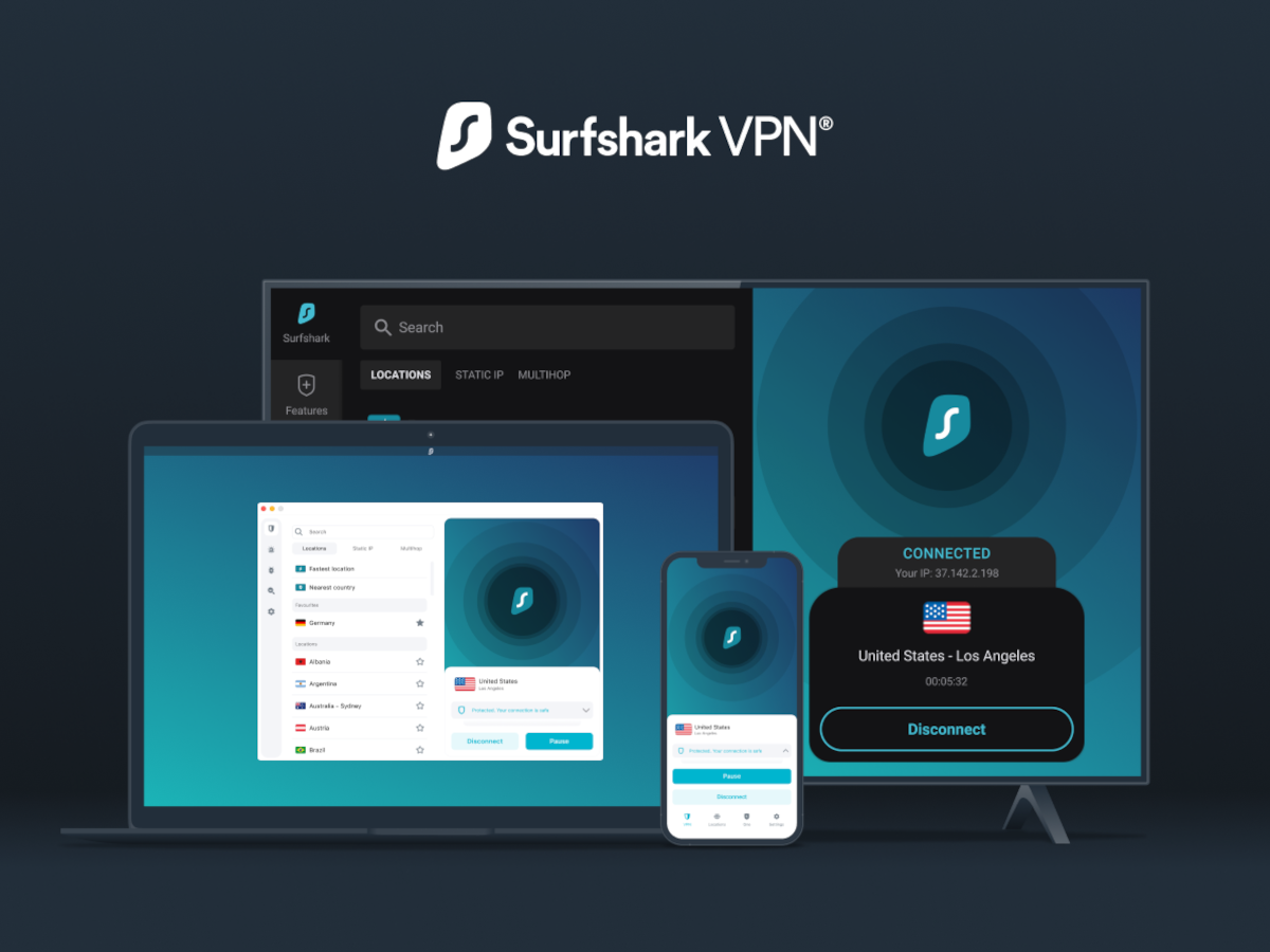 Surfshark - Simplest for gain entry to with a number of devices