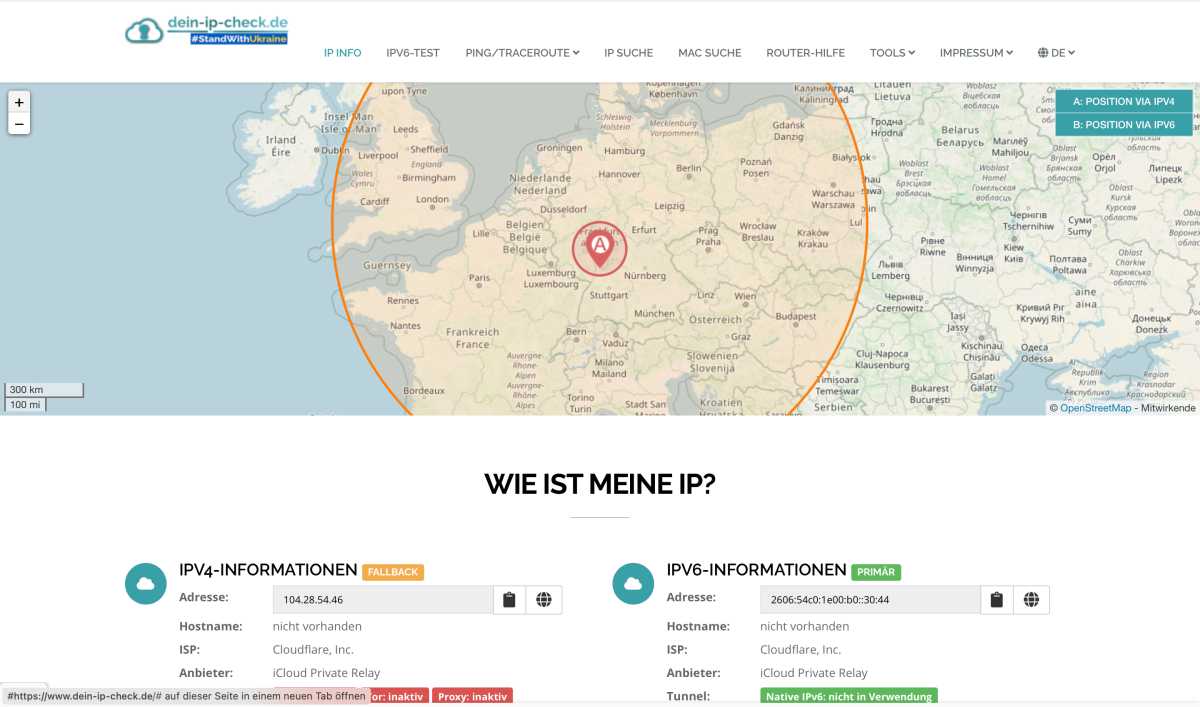 Ungefähren Standort anzeigen