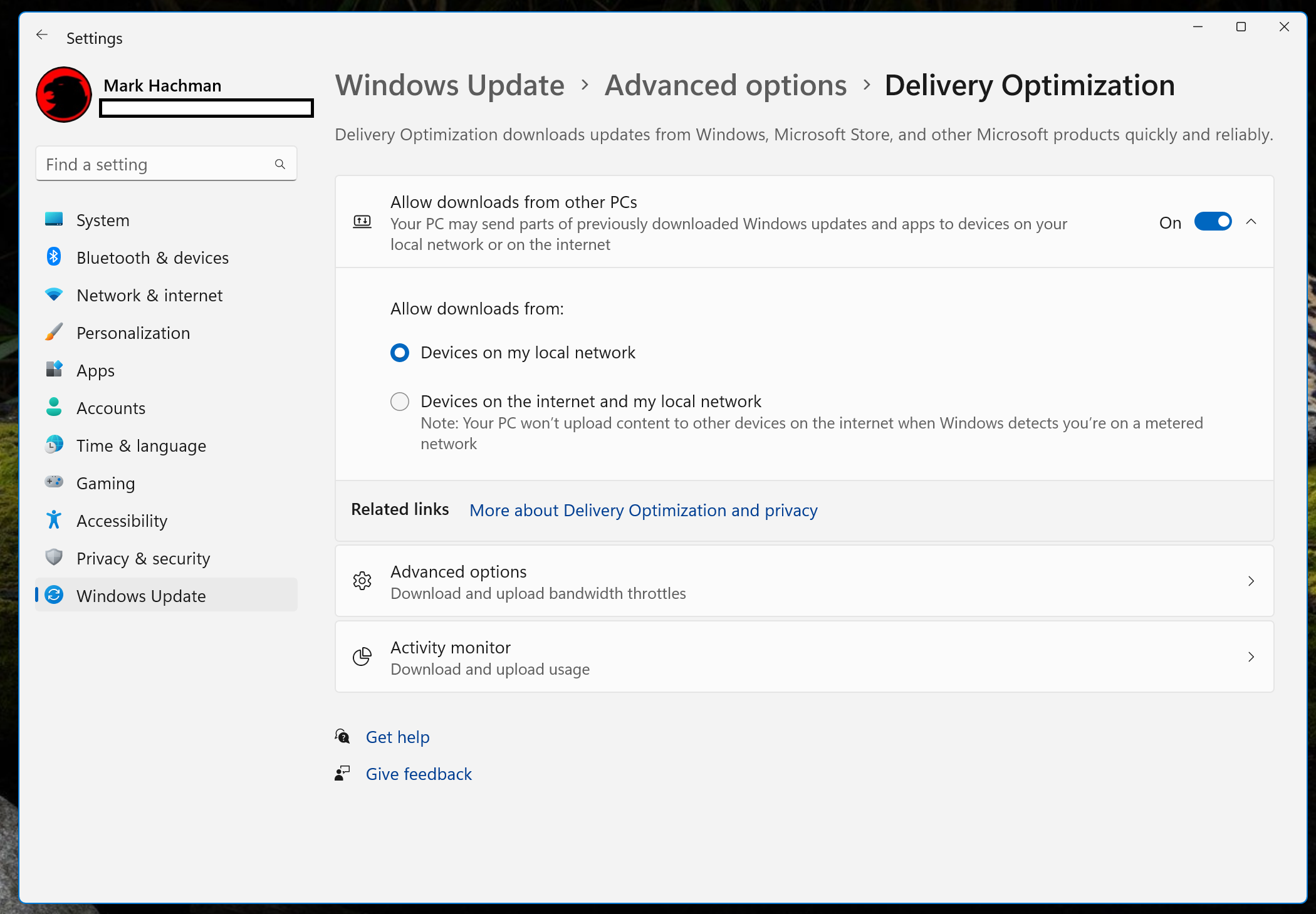 Windows 11 delivery optimization 2