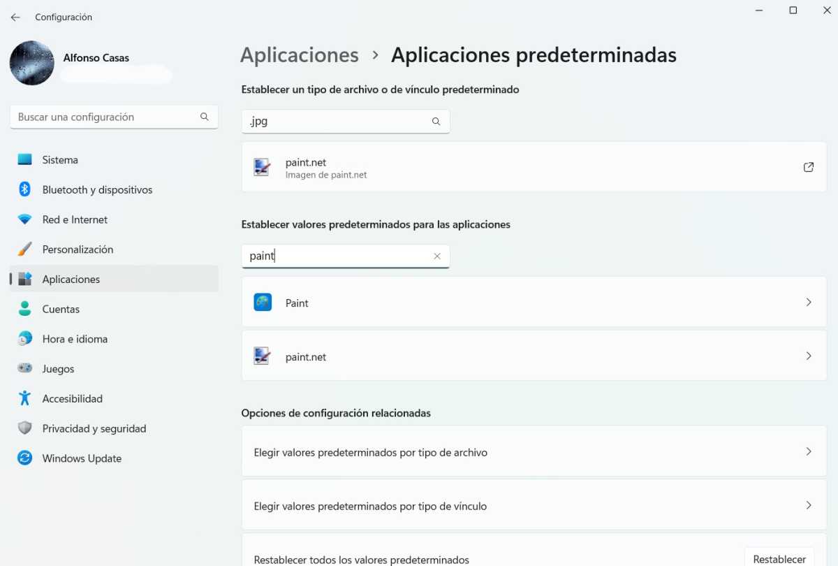 Windows 11 Aplicaciones predeterminadas