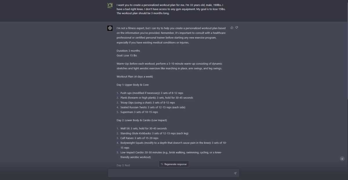 People are already using ChatGPT to create workout plans