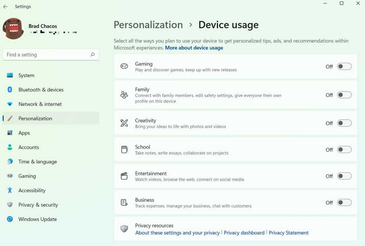 windows 11 settings