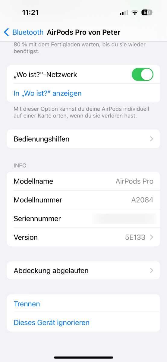 Airpods zurücksetzen