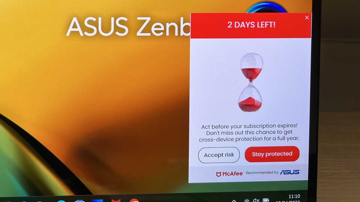 Asus Zenbook 14 Flip OLED (2023) - antivirus pop-ups