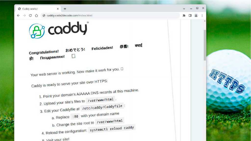 Image: Caddy: Webserver mit automatischen HTTPS einrichten