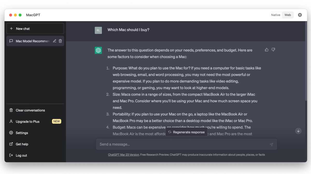 ChatGPT Which Mac