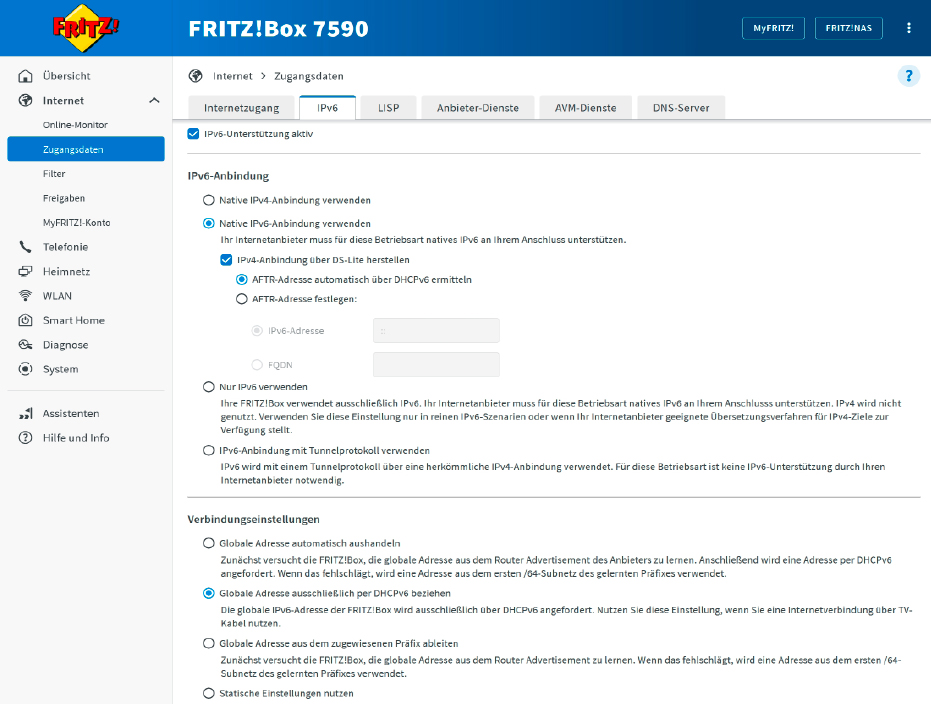 Bei einem Internetanschluss, der mit DS-Lite arbeitet, kann der Router automatisch die korrekten Einstellungen ermitteln. Falls das nicht funktioniert, müssen Sie die passenden Infos beim Provider erfragen.