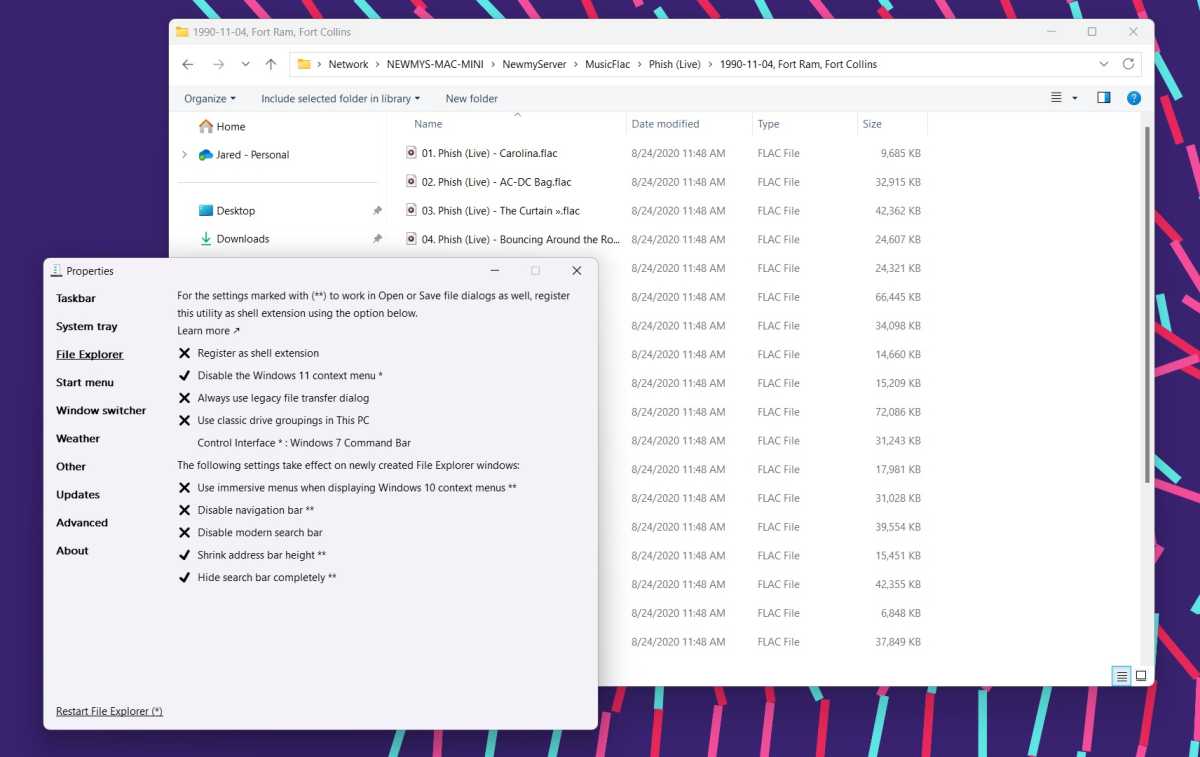 Microsoft Explorer Patcher and File Explorer settings